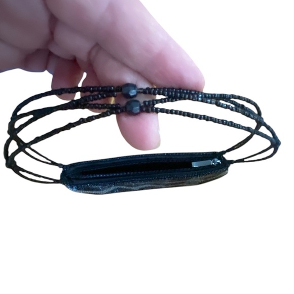 Silver & Black Beaded Evening Bag - Picture 8 of 8